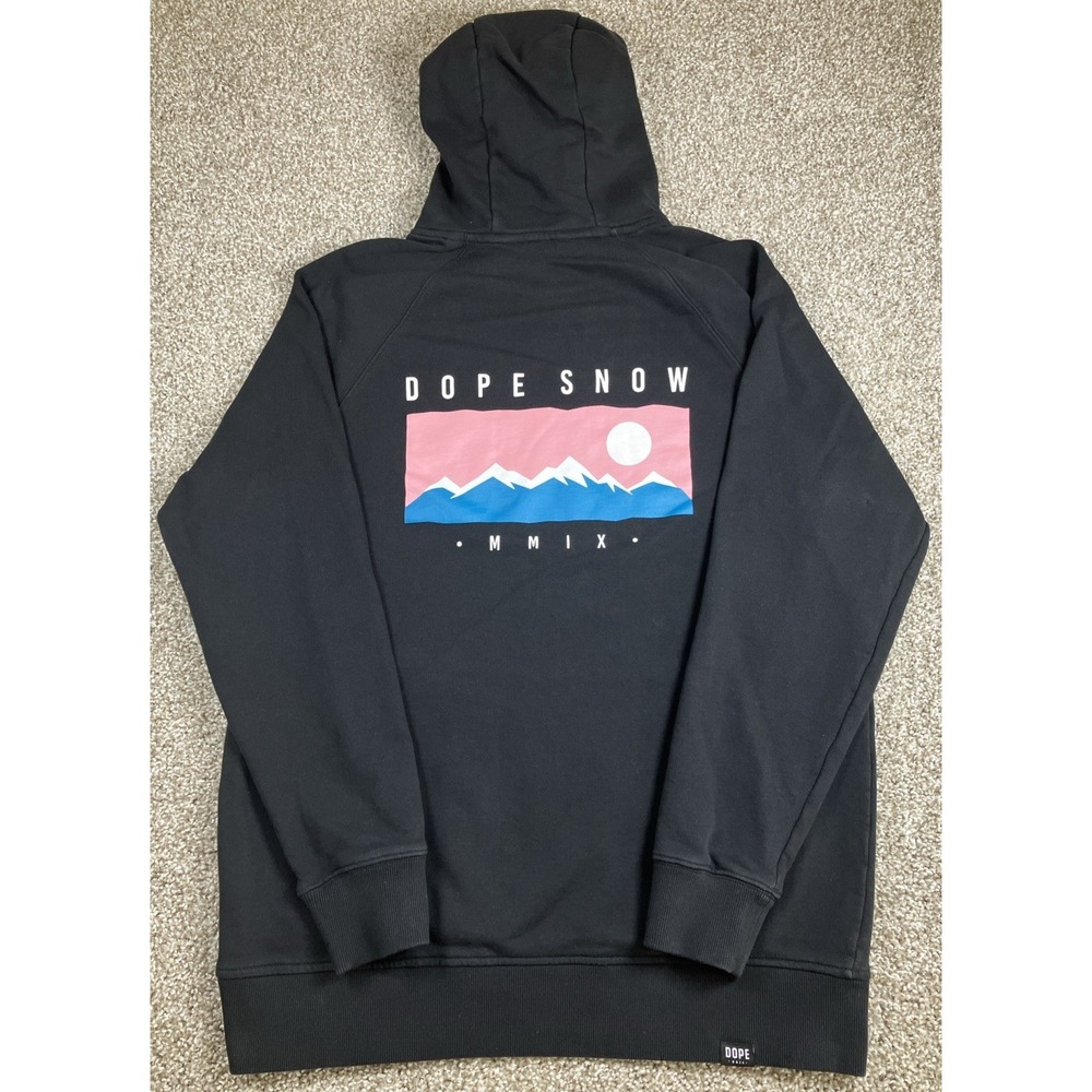Dope Snow Black‎ Graphic Hoodie Sweatshirt Size Medium MMIX  Double Sided